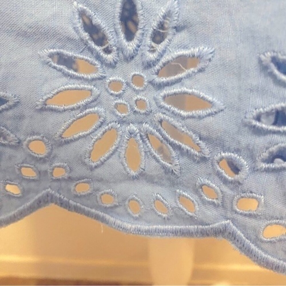 NWT J.Crew Tie-Shoulder Hydrangea Mini Dress Embroidery Size Large - Picture 7 of 9